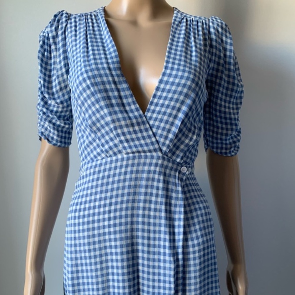 Reformation Blue Gingham Mini Dress - Picture 6 of 10